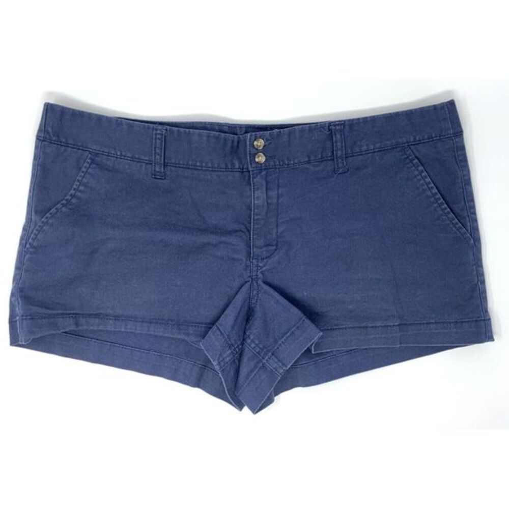 MOSSIMO Supply Co Navy Blue Cotton Blend Flat Front Women's Micro Shorts Size 15